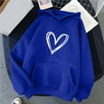 thumbnail image 2 of tklpehg Hoodies For Women Heart Graphic Print Sweatshirts Y2k Tops Fall Long Sleeve Hooded Drawstring Sweatshirt Pullover with Pocket Trendy Hoodies #A-Blue S, 2 of 4