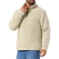 thumbnail image 4 of SUDADERA DE FORRO POLAR DE MANGA LARGA CON MEDIA CREMALLERA Y CUELLO ALTO PARA HOMBRE INSPIRE CHIC COLOR SÓLIDO TALLA L CAQUI, 4 of 6