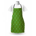 thumbnail image 3 of Floral Apron, Strokes and Motifs in Bicolour Ornamental Details Pattern, Unisex Kitchen Bib with Adjustable Neck for Cooking Gardening, Adult Size, Jade Green Earth Yellow, by Ambesonne, 3 of 4