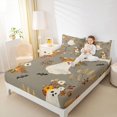 thumbnail image 3 of Feelyou Cute Ghost Bat Queen Sheets, Boho Autumn Floral Queen Sheet Sets, Gray Brown, 4pcs, 1 Flat Sheet, 1 Fitted Sheet and 2 Pillowcases, 3 of 5