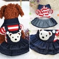 thumbnail image 4 of Pet Dog Denim Dog Dress Striped Dog Bib Winter Autumn Cowboy Clothes, 4 of 8