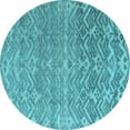 thumbnail image 1 of Ahgly Company Indoor Round Abstract Light Blue Modern Area Rugs, 4' Round, 1 of 4