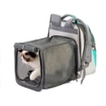 thumbnail image 4 of Pets Mochila para gatos expandible, mochila para mascotas para perros pequeños, mochilas de malla para gatos para viajar, correa a prueba de , Azul SM SunniMix Portador de viaje portátil, 4 of 7