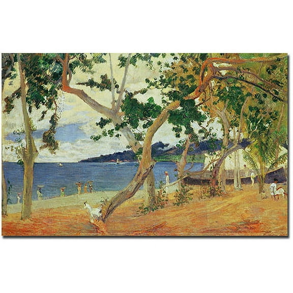 Trademark Art "By the Seashore Martinique 1887" Canvas Wall Art by Paul Gauguin