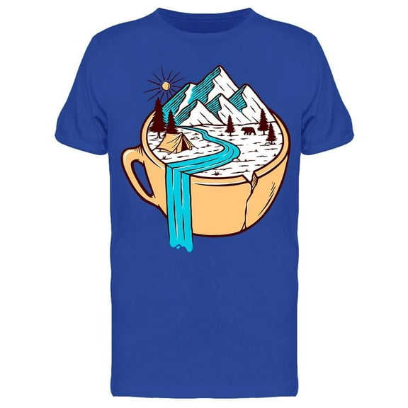 Mountain Views In Cup T-Shirt Men -Image by Shutterstock, Male Large