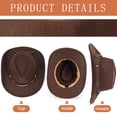 thumbnail image 3 of Sombrero vaquero de fieltro Fedora Western para mujer y hombre Brown Bawnhaw, 3 of 7