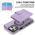 thumbnail image 5 of ELEHOLD Case for iPhone 11, 2-in-1 Magnetic Shockproof Leather Wallet Flip Case Cover, Detachable Card Holder with Stand,Purple, 5 of 8
