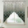 thumbnail image 2 of Sage Green Geometric Swag Valances for Windows, Kitchen Window Curtains Over Sink, Modern Abstract Gradient Marble Window Treatment Curtains for Living Room/Bedroom Curtains 2 Panel Sets 36"x45", 2 of 8
