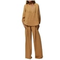 thumbnail image 2 of Abomasnow Womens Cotton Linen Set 2 Piece Outfits Casual Fall Lightweight Shirts and Wide Leg Pants Loose Loungewear Matching Sets on Clearance, 2 of 8