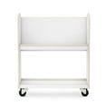 thumbnail image 5 of Guidecraft EdQ Kids Book Storage Cart - White: 2-Shelf Wooden Rolling Utility Cart with Wheels | Kids Bookcase with Storage Shelves for Classroom, 5 of 5