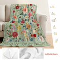 thumbnail image 5 of Sage Green Floral Blanket Soft Cozy Warm Throw Blanket for Couch, Plush Fuzzy Flannel Fleece Blankets for Sofa, Spring Flowers Leaves Farmhouse Bed Blankets Lightweight Gifts for Women, 50"x60", 5 of 9