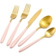 thumbnail image 1 of 20-Piece Utensil Set - Ultimate Cooking Convenience, Complete Your Kitchen (Blush Pink and Matte Gold), 1 of 7