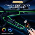 thumbnail image 3 of KAIYANG IS57U 5 rollos de 3 m + 1 m de tira de cable de neón decorativo para interior de coche, fibra óptica RGB universal para ambiente, 3 of 5