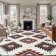thumbnail image 4 of 6x9 Washable Area Rug, Red Grey Non-Slip Large Rectangle Rug for Living Room Dining Room, Aztec Ethnic Southwestern Native Geometric Indoor Floor Mat for Home Decor, 4 of 9
