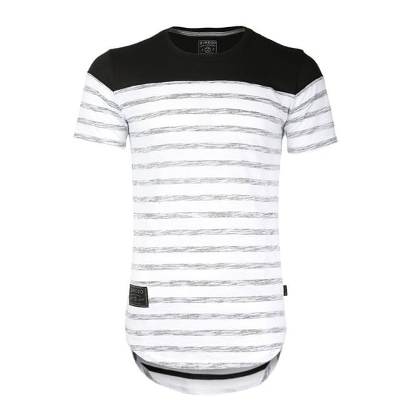 ZIMEGO Men's Short Sleeve Drop Tail Longline Hiphop Curved Hem Fashion Shirts