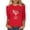 Red, variant on Merry Christmas 3/4 Length Sleeve Womens Tops Plus Size Holiday Party Shirts Fashion Xmas Santa Claus Print T Shirt Casual Round Neckline Blouse