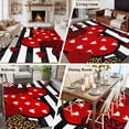 thumbnail image 5 of 8'x10' Area Rugs, Valentine's Day Indoor Outdoor Area Rug for Living Room Bedroom, Red Love Hearts Black Striped Romantic Washable Bathroom Rugs Kitchen Floor Carpet Mats Home Decor Aesthetic, 5 of 8