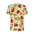 thumbnail image 2 of Daiia Cherries and Ladybirds Mens Baseball Jersey Button Down Shirts Short Sleeve Sports Uniforms-Small, 2 of 9