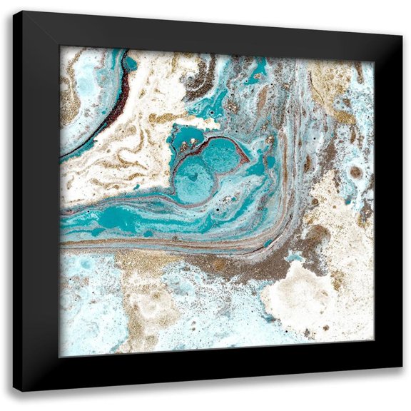 Kimberly, Allen 12x12 Black Modern Framed Museum Art Print Titled - Turquoise 1