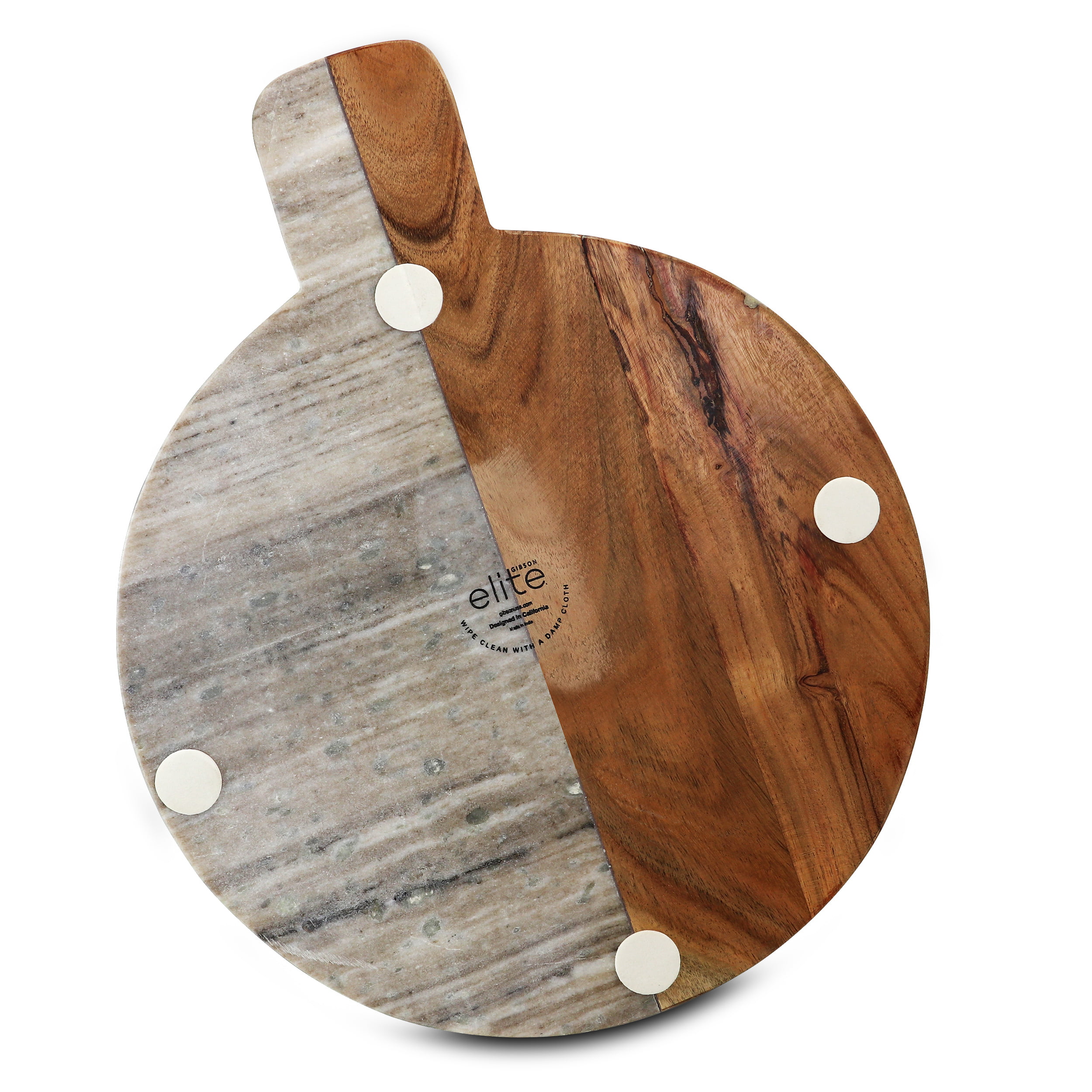 Cutting Board- Round Natural Wood w/ Handle (Small) – The Silver