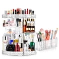 thumbnail image 1 of Organizador de maquillaje VikerT 360 giratorio con soporte para brochas transparente, 1 of 7