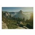 thumbnail image 1 of Yosemite Cutting Board, Yosemite Valley and Half Dome in Foggy Morning During Romantic Sunrise Scenery, Decorative Tempered Glass Cutting and Serving Board, Small Size, Green Beige, by Ambesonne, 1 of 1