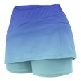 thumbnail image 4 of JSKUMAR Cotton Skort Skirts for Women High Waist Gradient Floral Print Summer Shorts Athletic Tennis Mini Golf Skorts (4XL, Blue 01), 4 of 5