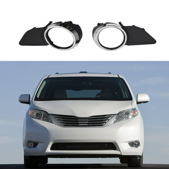 LABLT Pair Front Fog Light Lamps Frame Cover Trim Fit for Toyota Sienna XLE LE 2011-2015