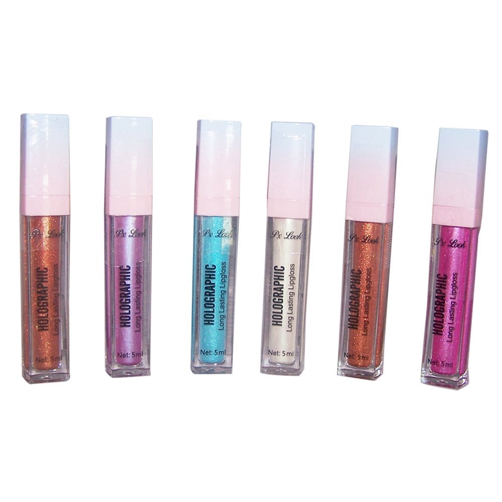 Cosmetics Holographic Long Lasting Lip gloss PX Look 6Pc Pack - Gifts
