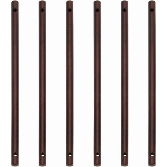 6PCS Wooden Dowels with Two Holes 11.8inch Black Round Wooden Rod Sticks