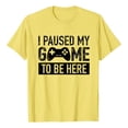 thumbnail image 4 of Men I Paused My Game To Be Here Letter Print Short Sleeve Round Neck Tennis T Shirt Floral Fashion Trend Bottoming, 4 of 4