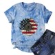 thumbnail image 3 of Blusa Informal Elegante Para Mujer, Camisetas Divertidas Y Lindas de Manga Corta Con Estampado de Bandera Del Día de La Independencia, Camiseta Teñida Anudada Odeerbi  ODB165521, 3 of 7