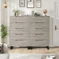 thumbnail image 3 of Accreate 5 Dresser for Bedroom, 51" Tall Dresser, Freestanding Vertical Drawer Dresser with Storage, Wooden Closet Dresser Storage Dresser Chest for Living Room, Hallway, Entryway, Ash Grey, 3 of 8