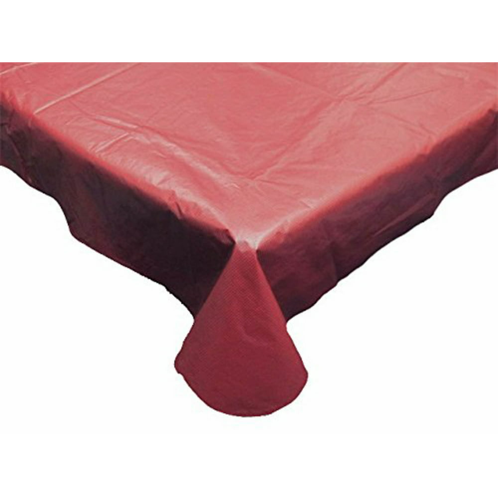 Vinyl Solid Round Tablecloth with Flannel Backing, 60