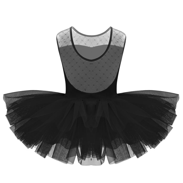 inhzoy Kids Girls Mesh Splice Princess Ballet Dance Tutu Dress,Sizes 4-12  Black 4 - Walmart.com