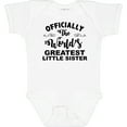 thumbnail image 3 of Inktastic Officially the World's Greatest Little Sister Girls Baby Bodysuit, 3 of 5