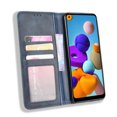 thumbnail image 4 of Compatible with Samsung Galaxy A21 Case Magnetic Closure Vintage Pattern PU Leather Wallet Cover with Card Slots-Blue, 4 of 5