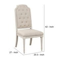 thumbnail image 5 of Benjara Side Chair with Tapered Legs and Button Tufted Back, Set of 2, Beige, 5 of 5