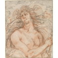 thumbnail image 2 of Jacob Matham 12x14 Gold Ornate Wood Frame and Double Matted Museum Art Print Titled - Mercury with Heads of an Old and a Young&nbsp;Man (1599), 2 of 4