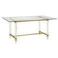 thumbnail image 2 of 5pc. 68" x 40" Glass Dining Set with 4 Chairs and Gold Stainless Steel, 2 of 5