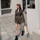 thumbnail image 5 of Chaqueta de traje de manga larga negra disponible en stock para mujer, traje de otoño con cintura pequeña y cordones que combina con todo, 5 of 5