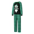 thumbnail image 4 of Elippeo Christmas Family Pajamas Matching Set, Long Sleeve Letters Print T-shirt with Plaid Pants Sleepwear Loungewear, 4 of 10