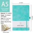 thumbnail image 2 of Hardcover Leather Notebook A5 with Colorful Index Tabs, Executive Journal Notebook with Pen Loop and Elastic Closure, PU Leather Hardback Notepad for Office School(Cyan), 2 of 10