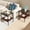 Gray + Walnut + Black, variant on Set of 2 End Table, Nightstand with Gray Tempered Glass Tabletop, Black MDF layer & Metal Legs, Modern Side Table for Living Room, Bedroom