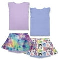 thumbnail image 2 of Millie Loves Lily Girls Periwinkle and Orchid Rib Tops and Printed Skorts Set,Big Girls, Size 5, 4-PCS, 2 of 5