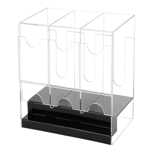 Estuche acrílico para dispensador de paquetes de refuerzo, almacenamiento premium, antideslizante, transparente Base negra