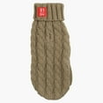 thumbnail image 4 of 51 Degrees North Cable Sweater Cosy, Autumn Sweater for Dogs, Knit Wool Construction, Charming Turtle Neck Collar, Comfort & Style, Taupe, Easy On/Off, 32 cm (12.6 in.), 4 of 11