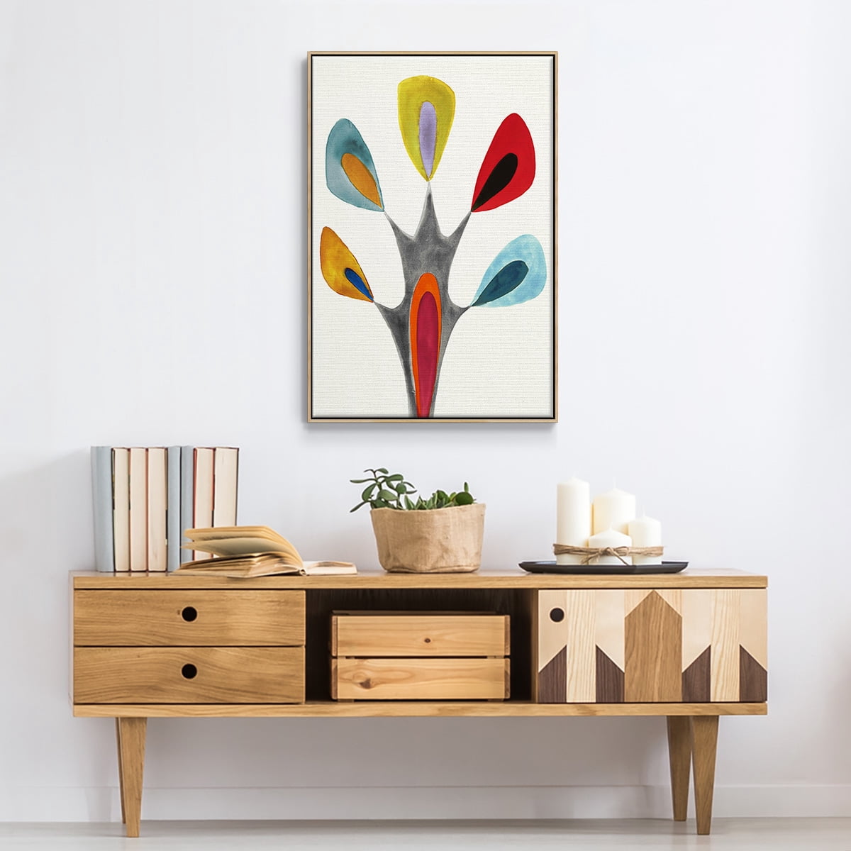 Magic Tricks II Framed Premium Gallery Wrapped Canvas - Ready to Hang - 25 x 37 - Natural Wood Floating Frame