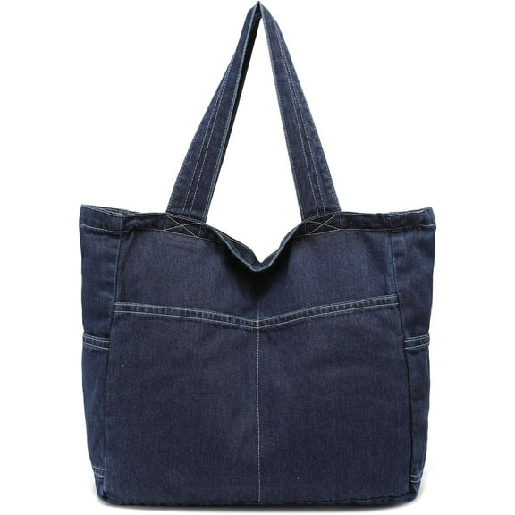 Denim Tote Bag for Women Casual Denim Purses and Handbags Travel Shoulder Bag