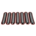 thumbnail image 7 of BFY 7 PCS/Sets Car Front Grille Trim Inserts Mesh Grill Guard Cover Black 7pcs ABS plastic for Jeep Wrangler JK, JKU, Unlimited, Sports, Sahara, Freedom, Rubicon 2-Door & 4-Door 2007-2017, 7 of 7